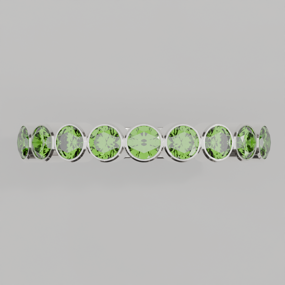 Anillo Media Churumbela Peridoto Birthstone Agosto Bisel (3.0mm) - Joyería Fina en Oro Sólido (10k, 14k, 18k) o Plata 0.925 — joyería hecha a mano por Zafira MX (foto 5)