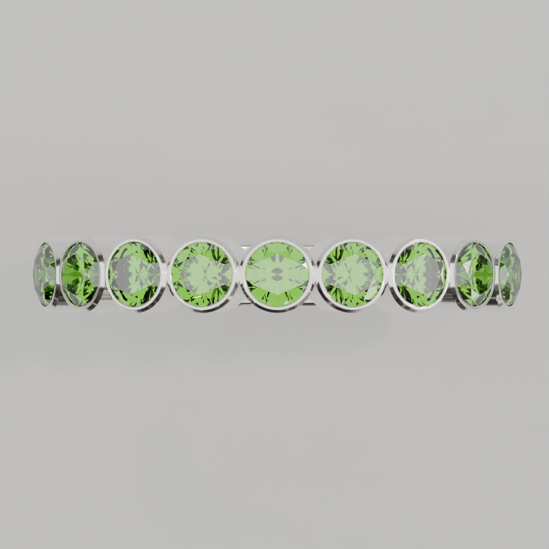 Media Churumbela Peridoto BEZEL - Birthstone Agosto-3.0mm