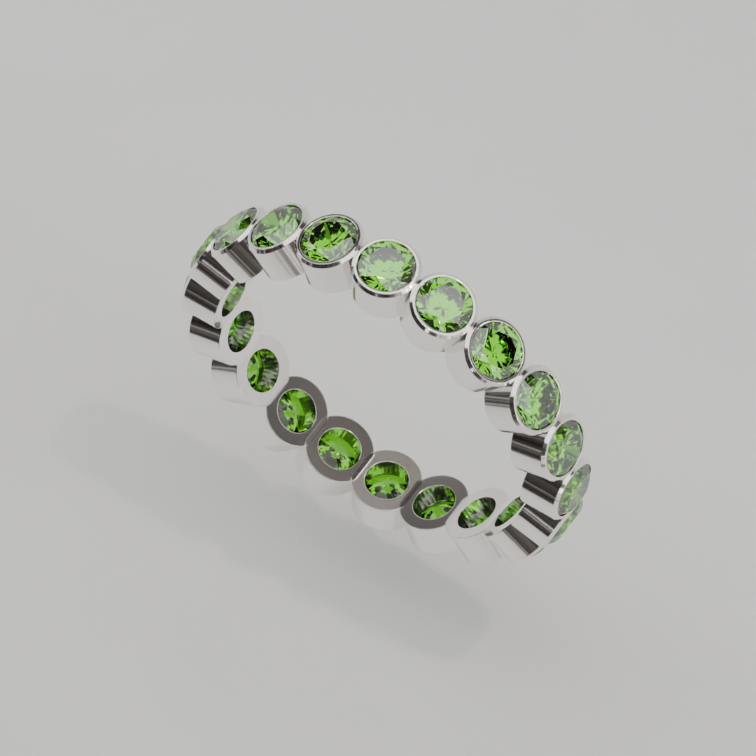 Churumbela Completa Peridoto BEZEL- Birthstone Agosto-3.0.mm