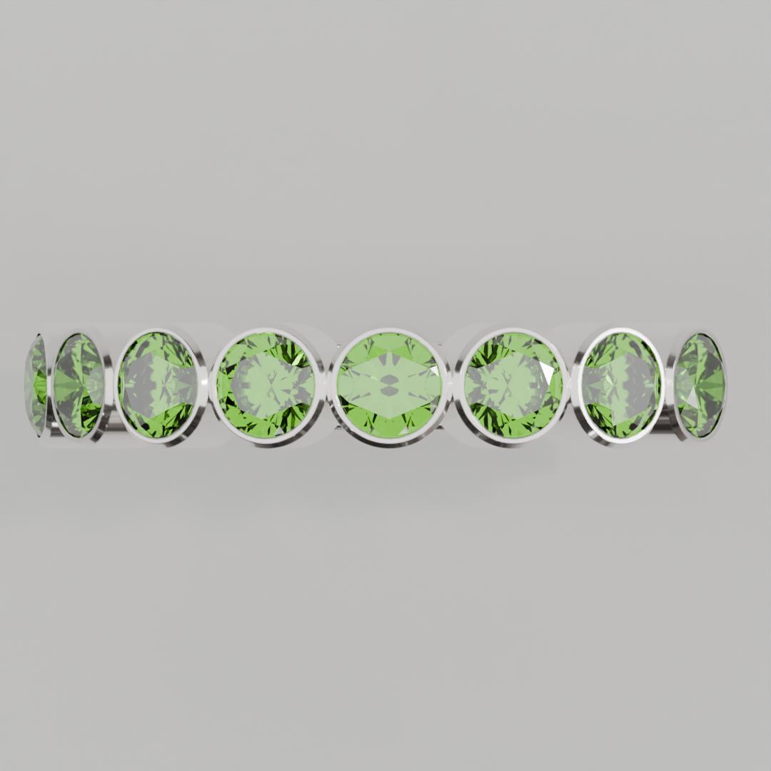 Media Churumbela Peridoto BEZEL- Birthstone Agosto -3.5mm