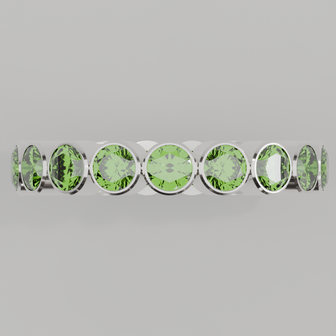 Churumbela Completa Peridoto BEZEL- Birthstone Agosto -3.5mm