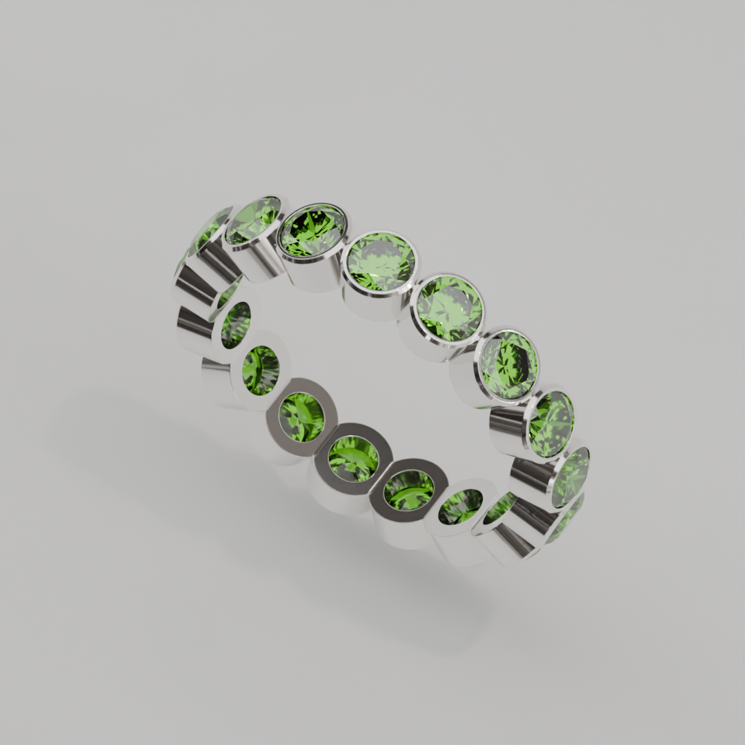 Churumbela Completa Peridoto BEZEL- Birthstone Agosto -3.5mm