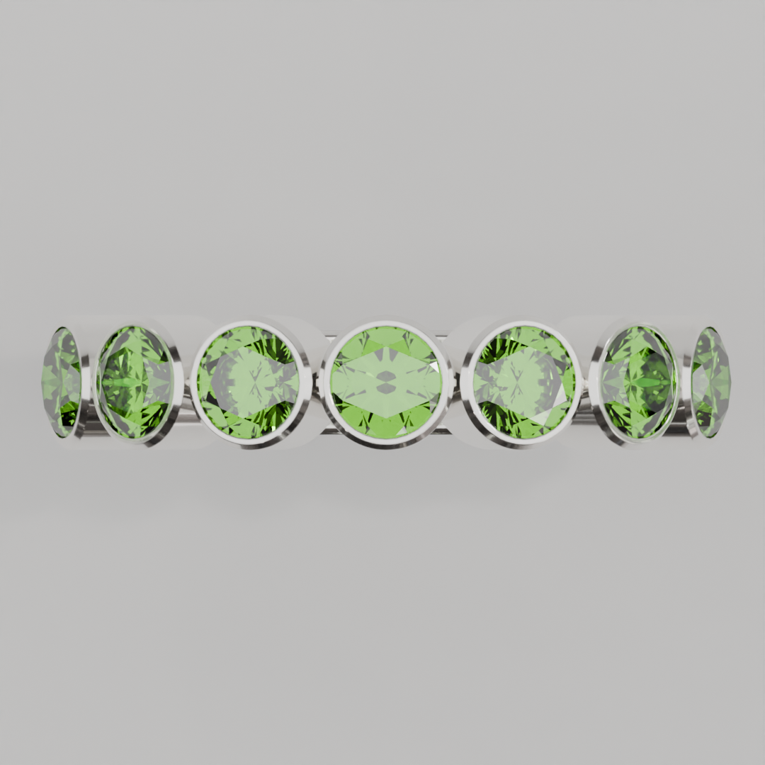 Media Churumbela Peridoto BEZEL - Birthstone Agosto - 4.0mm