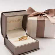 Anillo Mamá con Nombre de Hijo y Piedras - Oro (10k, 14k, 18k) o Plata 0.925