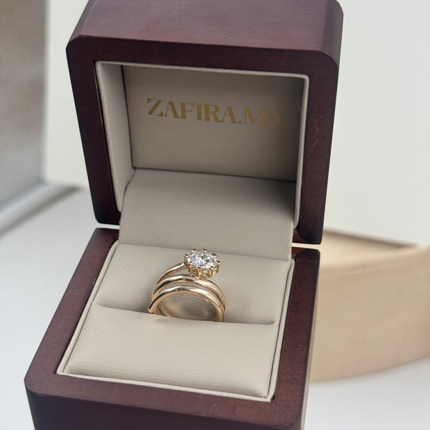 Anillo serpiente 1ct oval moissanita (No pinky Ring) - Joyería Fina en Oro Sólido (10k, 14k, 18k)