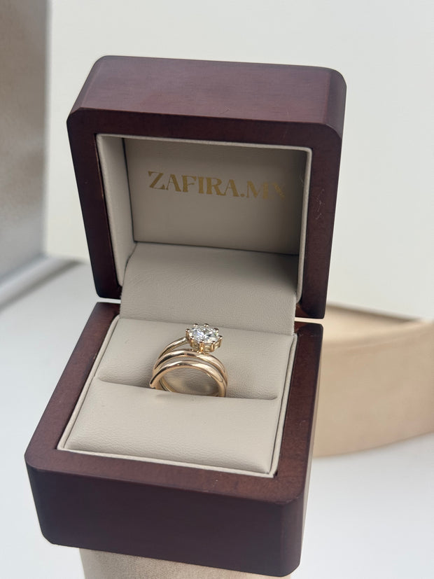 Anillo serpiente 1ct oval moissanita (No pinky Ring)