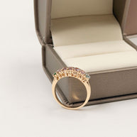 Anillo Mamá con Nombre de Hijo y Piedras - Oro (10k, 14k, 18k) o Plata 0.925