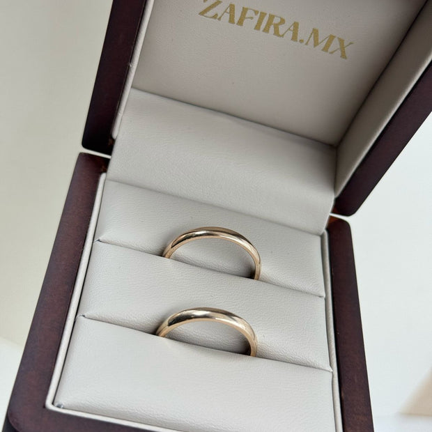 Anillos de boda clásicos (Set 3mm y 3mm) - Argolla de Matrimonio en Oro Sólido (10k, 14k, 18k) o Plata 0.925