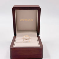 Argolla Corona con incrustaciones Moissanita - Oro solido (10k, 14k, 18k)