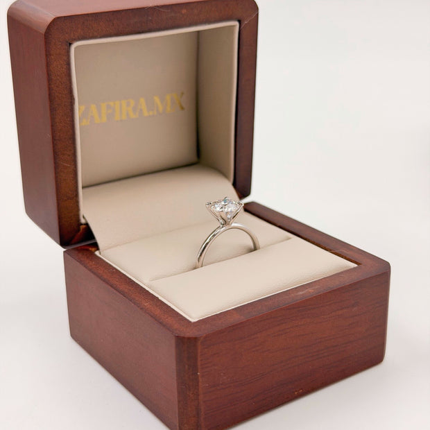 Anillo de Compromiso 1.5ct Corte REDONDO Solitario 4 prongs - Anillo de Compromiso en Oro (10k, 14k, 18k) o Plata y Diamante Lab-Grown o Moissanita