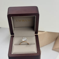 Anillo de Compromiso Vesper 3.5ct Corte PRINCESA Solitario- Anillo de Compromiso en Oro (10k, 14k, 18k) o Plata 0.925 y Diamante Lab-Grown o Moissanita