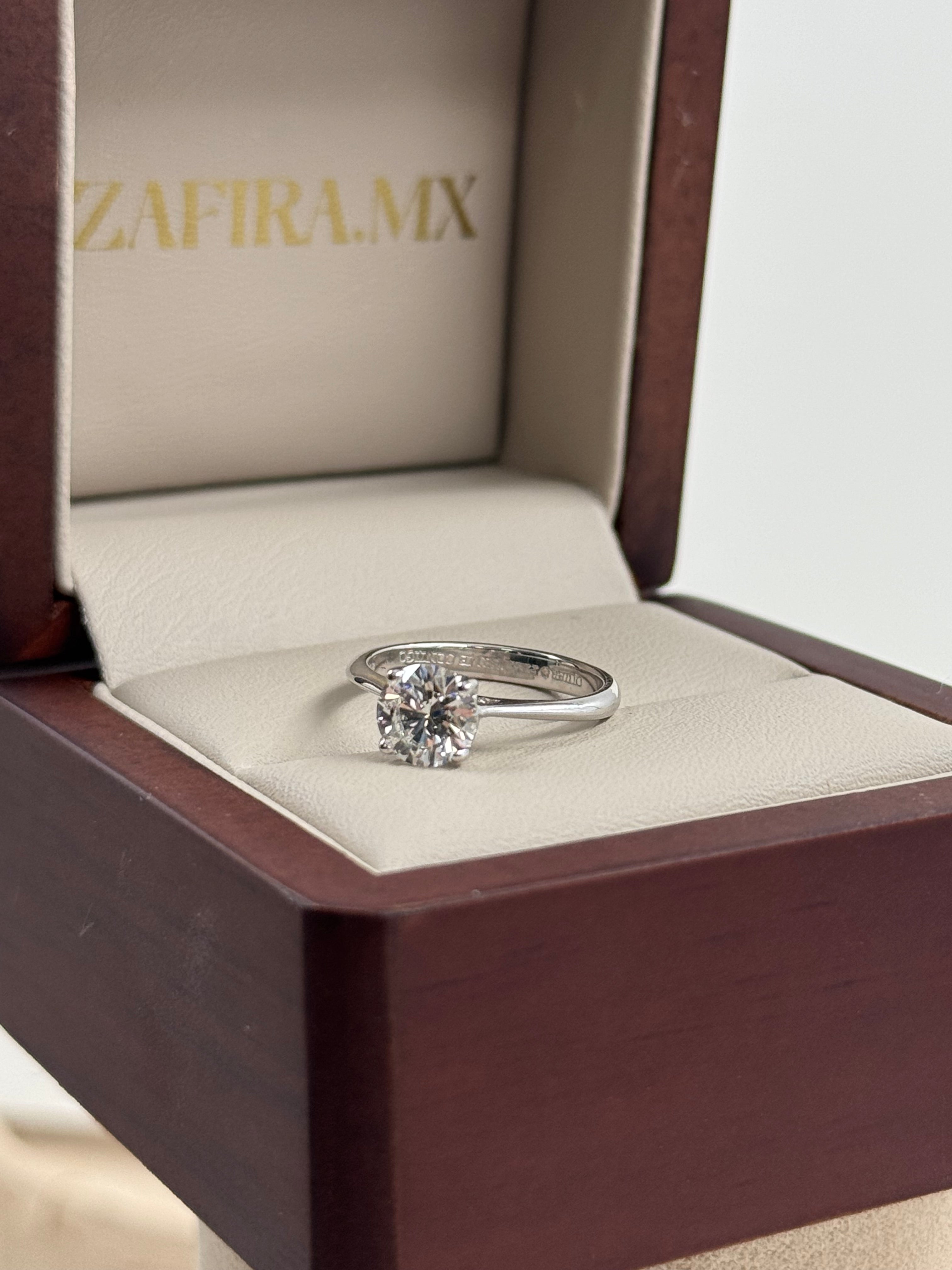 Anillo de Compromiso Luna 1ct Corte REDONDO Solitario- Anillo de Compromiso en Oro (10k, 14k, 18k) o Plata 0.925 y Diamante Lab-Grown o Moissanita