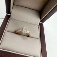 Anillo de Compromiso 1.5ct PERA Solitario - Anillo de Compromiso en Oro (10k, 14k, 18k) o Plata 0.925 y Diamante Lab-Grown o Moissanita