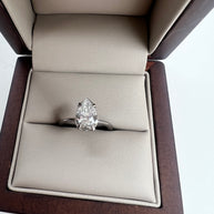 Anillo de Compromiso 1.5ct PERA Solitario - Anillo de Compromiso en Oro (10k, 14k, 18k) o Plata 0.925 y Diamante Lab-Grown o Moissanita