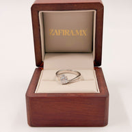 Anillo de Compromiso 1.0ct Corte REDONDO Eternity- Anillo de Compromiso en Oro (10k, 14k, 18k) o Plata y Diamante Lab-Grown o Moissanita