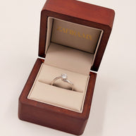 Anillo de Compromiso 1.0ct Corte REDONDO Eternity- Anillo de Compromiso en Oro (10k, 14k, 18k) o Plata y Diamante Lab-Grown o Moissanita