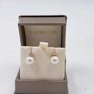 Arete perla con brillantes - Aretes de Oro (10k, 14k y 18k) y Plata 0.925