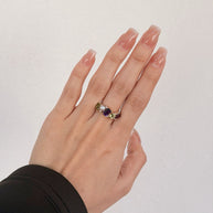 Family Ring 5 piedras Diseño 2 - Anillo Familiar de Oro (10k, 14k, 18k) y Piedras de Nacimiento