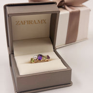 Family Ring 5 piedras Diseño 2 - Anillo Familiar de Oro (10k, 14k, 18k) y Piedras de Nacimiento