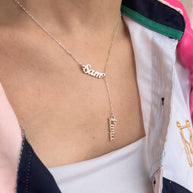 Collar Con Dos Nombres colgante - Joyería Personalizada en Oro (10k, 14k, 18k) o Plata