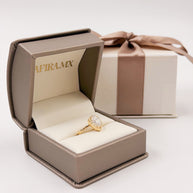 Pinky Ring Gala 1.0ct Corte Pera con Halo - Joyería Fina en Oro Sólido (10k, 14k, 18k) o plata 0.925