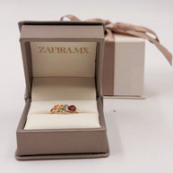 Family Ring 4 piedras Diseño 6 - Anillo Familiar de Oro (10k, 14k, 18k) o Plata 0.925 y Piedras de Nacimiento