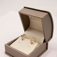Arete huggies con brillantes - Aretes de Oro (10k, 14k y 18k) y Plata 0.925