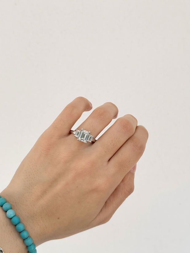 Anillo de Compromiso Echo 2.60 Corte ESMERALDA trilogy