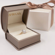 Pinky Ring Gala 1.0ct Corte Pera con Halo - Joyería Fina en Oro Sólido (10k, 14k, 18k) o plata 0.925