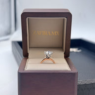 Anillo de Compromiso Serena 2.0ct Corte REDONDO dos oros solitario- Anillo de Compromiso en Oro (10k, 14k, 18k) o Plata 0.925 y Diamante Lab-Grown o Moissanita