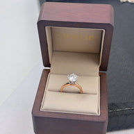 Anillo de Compromiso Serena 2.0ct Corte REDONDO dos oros solitario- Anillo de Compromiso en Oro (10k, 14k, 18k) o Plata 0.925 y Diamante Lab-Grown o Moissanita