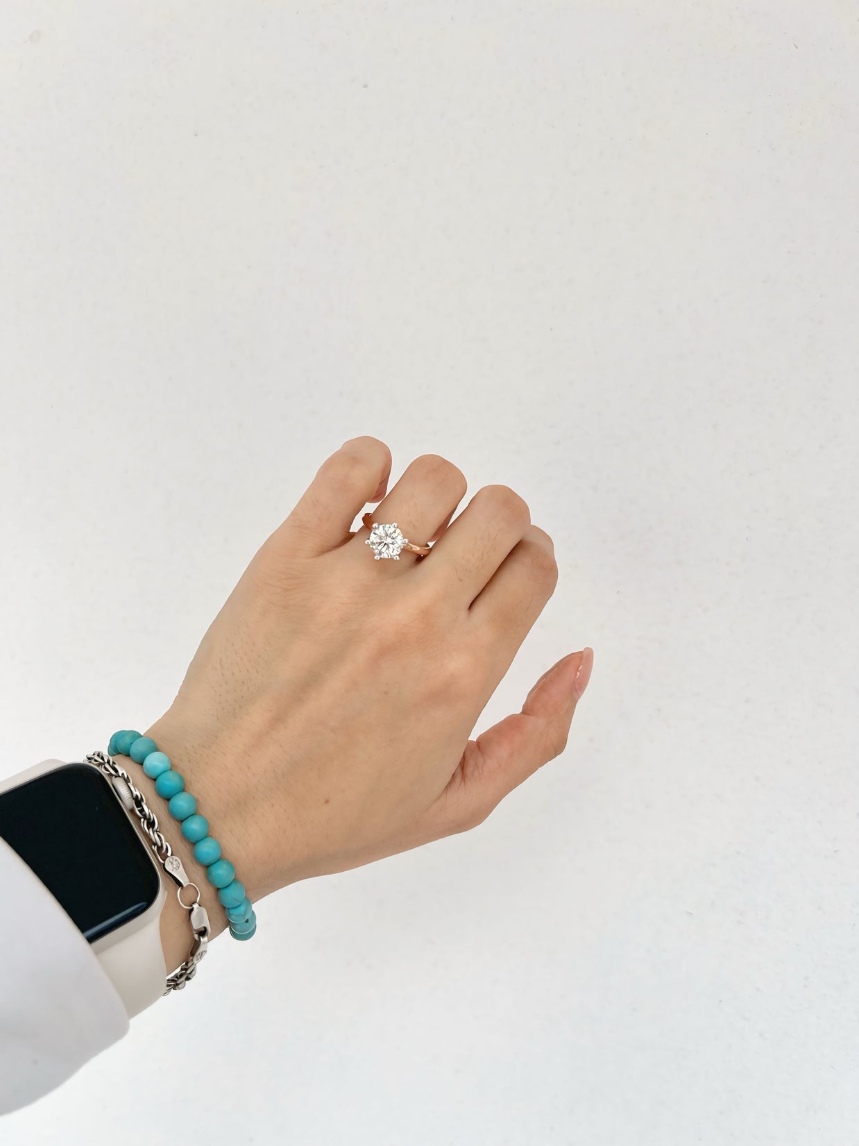 Anillo de Compromiso Serena 2.0ct Corte REDONDO dos oros solitario- Anillo de Compromiso en Oro (10k, 14k, 18k) o Plata 0.925 y Diamante Lab-Grown o Moissanita