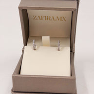 Arete huggies con brillantes - Aretes de Oro (10k, 14k y 18k) y Plata 0.925