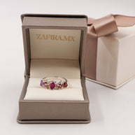 Family Ring 5 piedras Diseño 1 - Anillo Familiar de Oro (10k, 14k, 18k) o Plata 0.925 y Piedras de Nacimiento