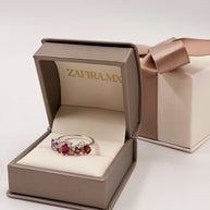 Family Ring 5 piedras Diseño 1 - Anillo Familiar de Oro (10k, 14k, 18k) o Plata 0.925 y Piedras de Nacimiento