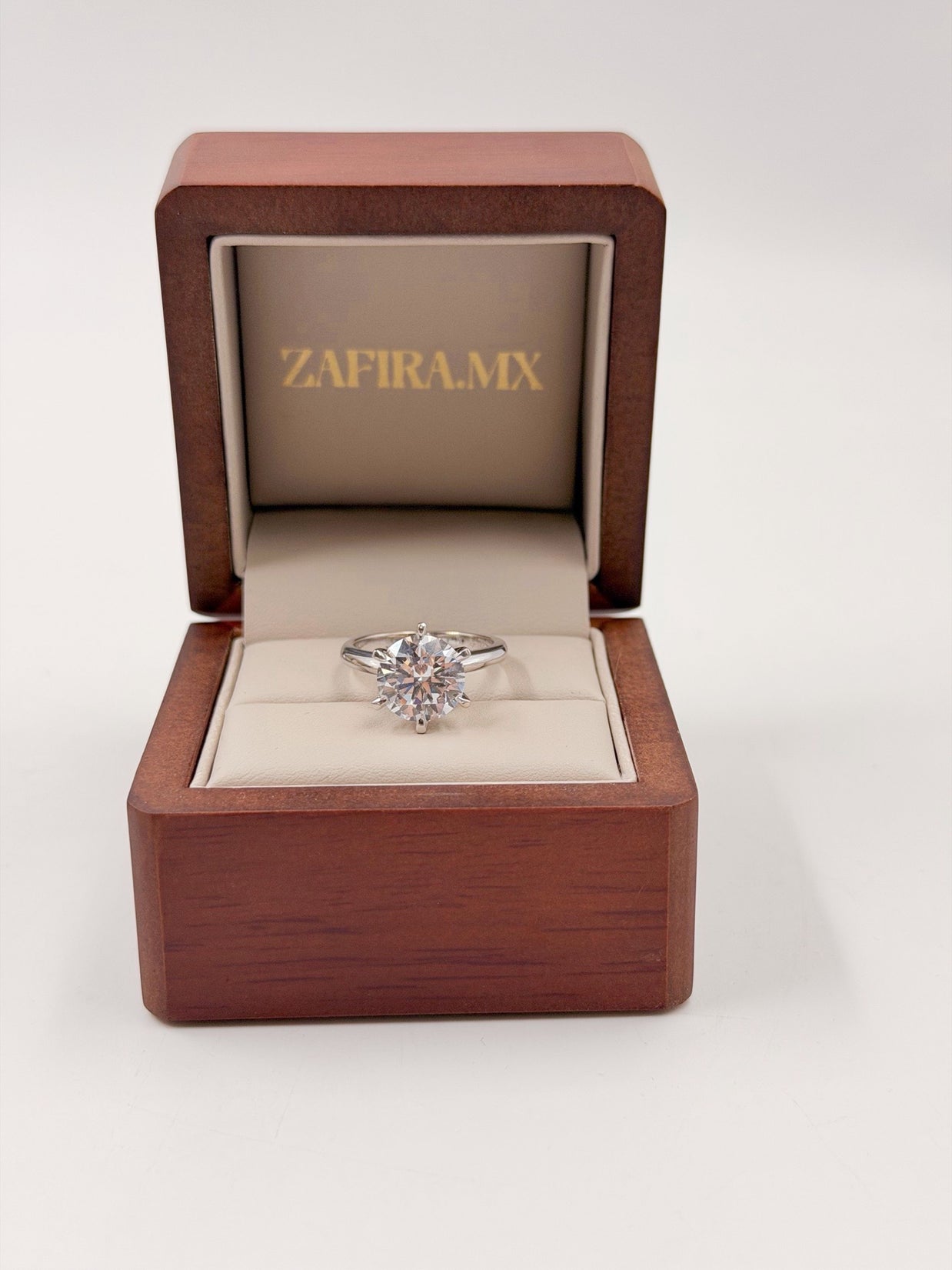 Anillo de Compromiso 3.5ct Corte REDONDO Solitario 6 prongs - Anillo de Compromiso en Oro (10k, 14k, 18k) o Plata y Diamante Lab-Grown o Moissanita