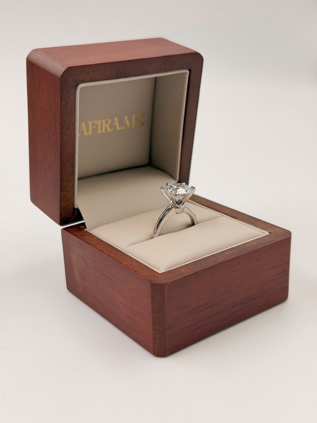 Anillo de Compromiso 3.5ct Corte REDONDO Solitario 6 prongs - Anillo de Compromiso en Oro (10k, 14k, 18k) o Plata y Diamante Lab-Grown o Moissanita