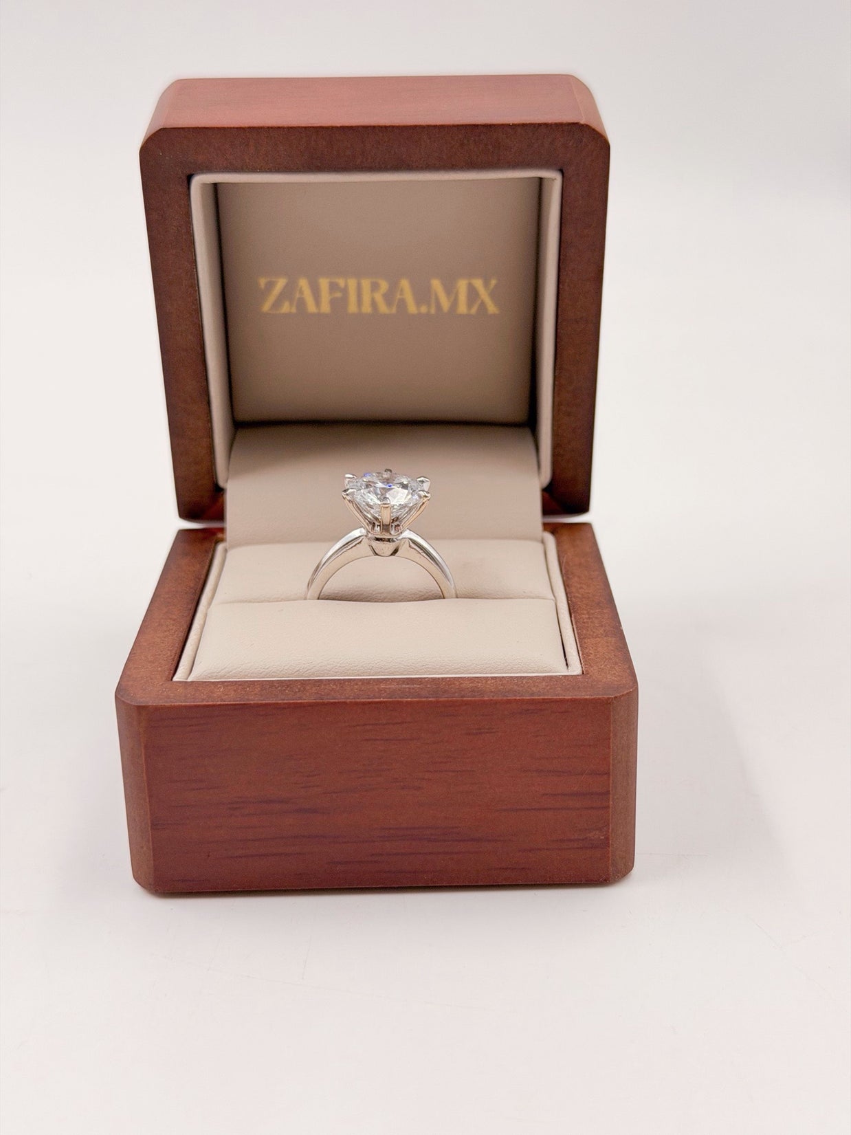 Anillo de Compromiso 3.5ct Corte REDONDO Solitario 6 prongs - Anillo de Compromiso en Oro (10k, 14k, 18k) o Plata y Diamante Lab-Grown o Moissanita