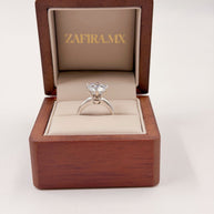 Anillo de Compromiso 3.5ct Corte REDONDO Solitario 6 prongs - Anillo de Compromiso en Oro (10k, 14k, 18k) o Plata y Diamante Lab-Grown o Moissanita