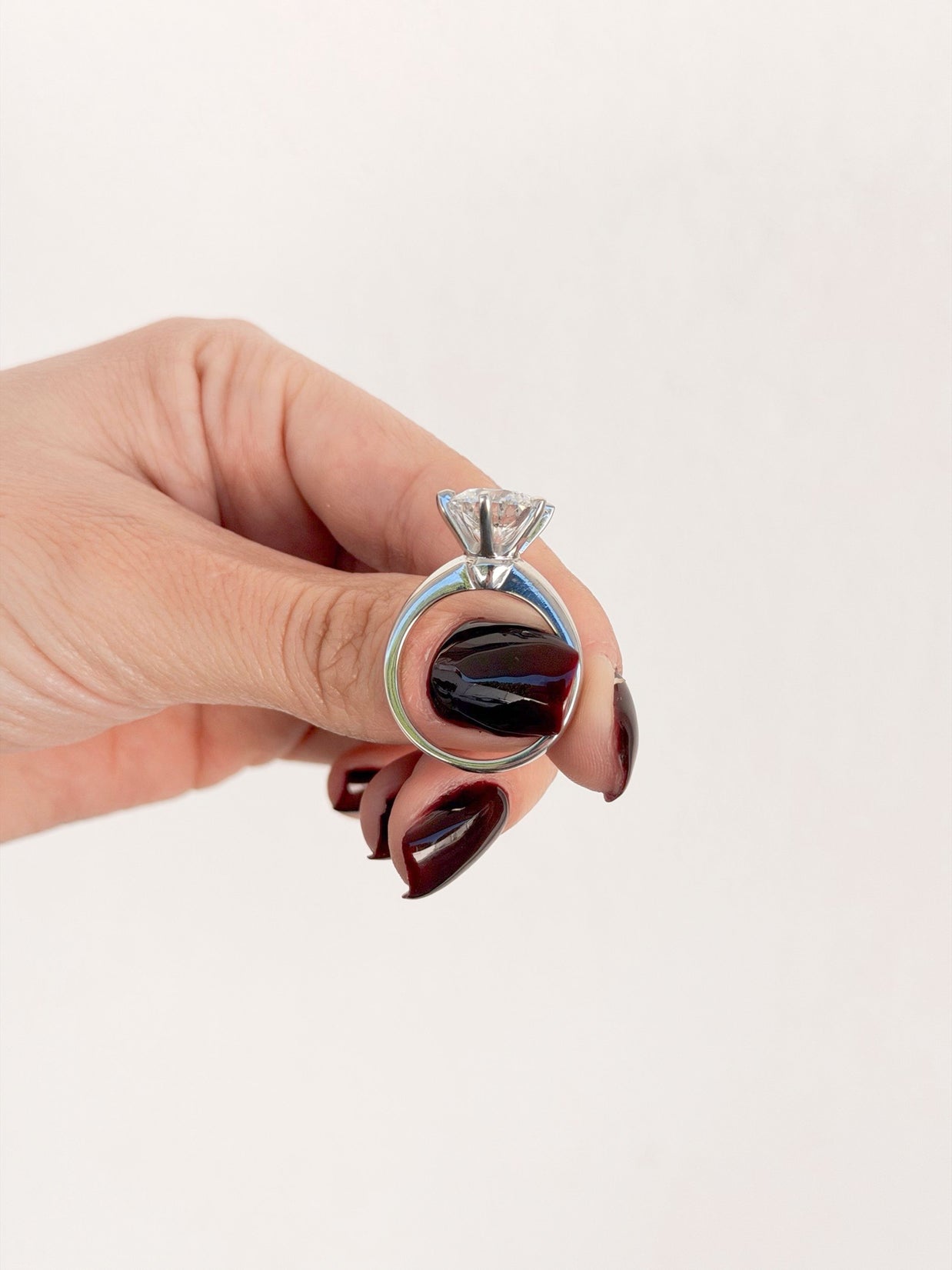 Anillo de Compromiso 3.5ct Corte REDONDO Solitario 6 prongs - Anillo de Compromiso en Oro (10k, 14k, 18k) o Plata y Diamante Lab-Grown o Moissanita