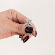 Anillo de Compromiso 3.5ct Corte REDONDO Solitario 6 prongs - Anillo de Compromiso en Oro (10k, 14k, 18k) o Plata y Diamante Lab-Grown o Moissanita