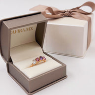 Family Ring 4 piedras Diseño 4 - Anillo Familiar de Oro (10k, 14k, 18k) o Plata 0.925 y Piedras de Nacimiento