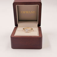 Anillo de Compromiso 1.5ct Oval con media churumbela - Anillo de Compromiso en Oro (10k, 14k, 18k) o Plata 0.925 y Diamante Lab-Grown o Moissanita