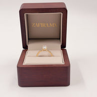 Anillo de Compromiso 1.5ct Oval con media churumbela - Anillo de Compromiso en Oro (10k, 14k, 18k) o Plata 0.925 y Diamante Lab-Grown o Moissanita