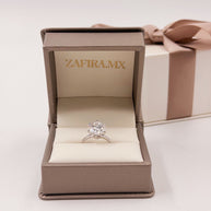 Anillo de Compromiso 3.0ct Corte REDONDO Solitario 6 prongs - Anillo de Compromiso en Oro (10k, 14k, 18k) o Plata y Diamante Lab-Grown o Moissanita