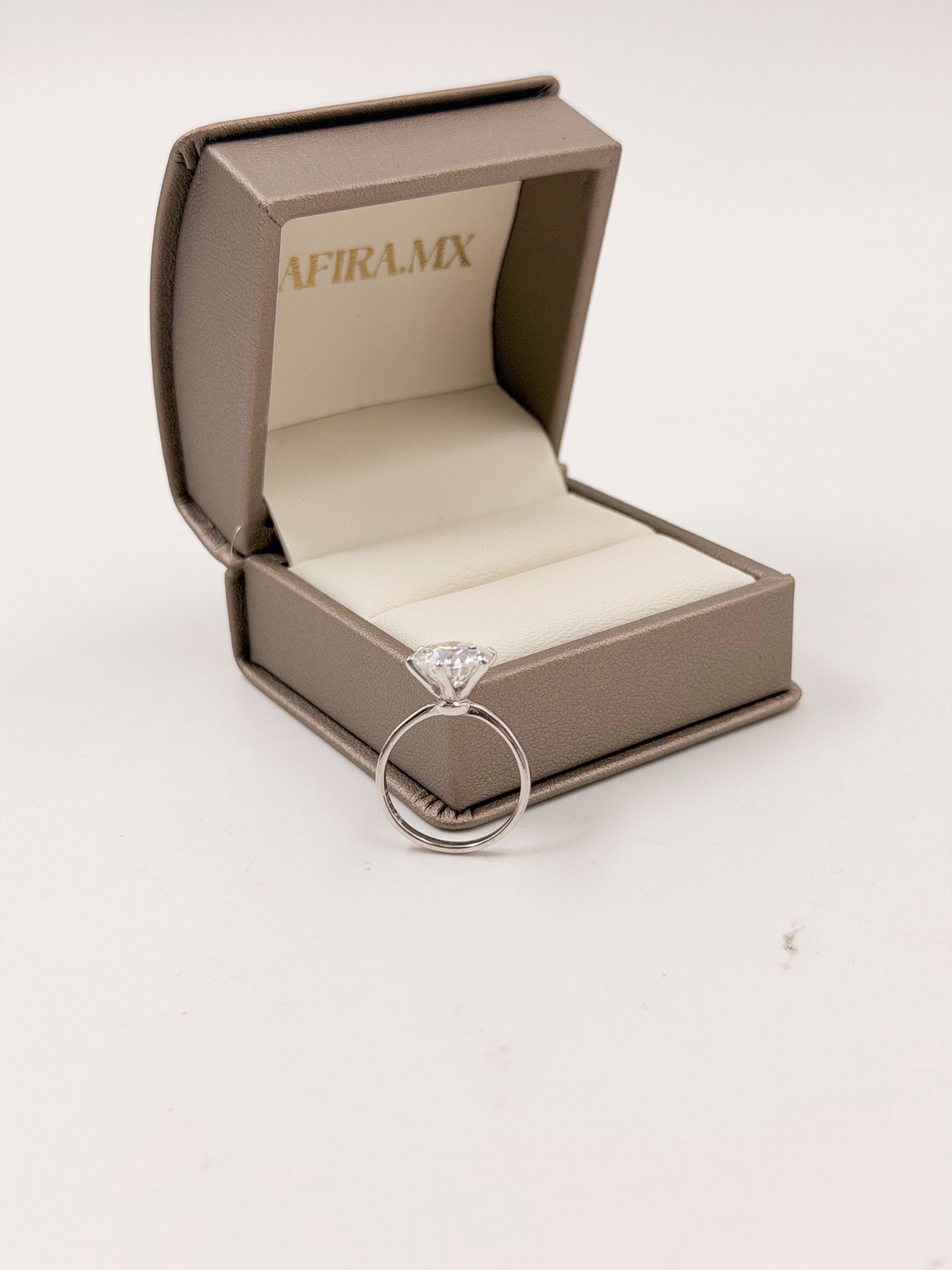 Anillo de Compromiso 3.0ct Corte REDONDO Solitario 6 prongs - Anillo de Compromiso en Oro (10k, 14k, 18k) o Plata y Diamante Lab-Grown o Moissanita