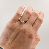 Anillo de Compromiso Luna 1ct Corte REDONDO Solitario- Anillo de Compromiso en Oro (10k, 14k, 18k) o Plata 0.925 y Diamante Lab-Grown o Moissanita