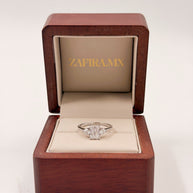 Anillo de Compromiso 1.0ct Corte ESMERALDA con Peras Laterales- Anillo de Compromiso en Oro (10k, 14k, 18k) o Plata 0.925 y Diamante Lab-Grown o Moissanita