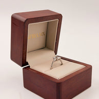 Anillo de Compromiso 1.0ct Corte ESMERALDA con Peras Laterales- Anillo de Compromiso en Oro (10k, 14k, 18k) o Plata 0.925 y Diamante Lab-Grown o Moissanita