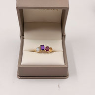 Family Ring 4 piedras Diseño 8 - Anillo Familiar de Oro (10k, 14k, 18k) o Plata 0.925 y Piedras de Nacimiento